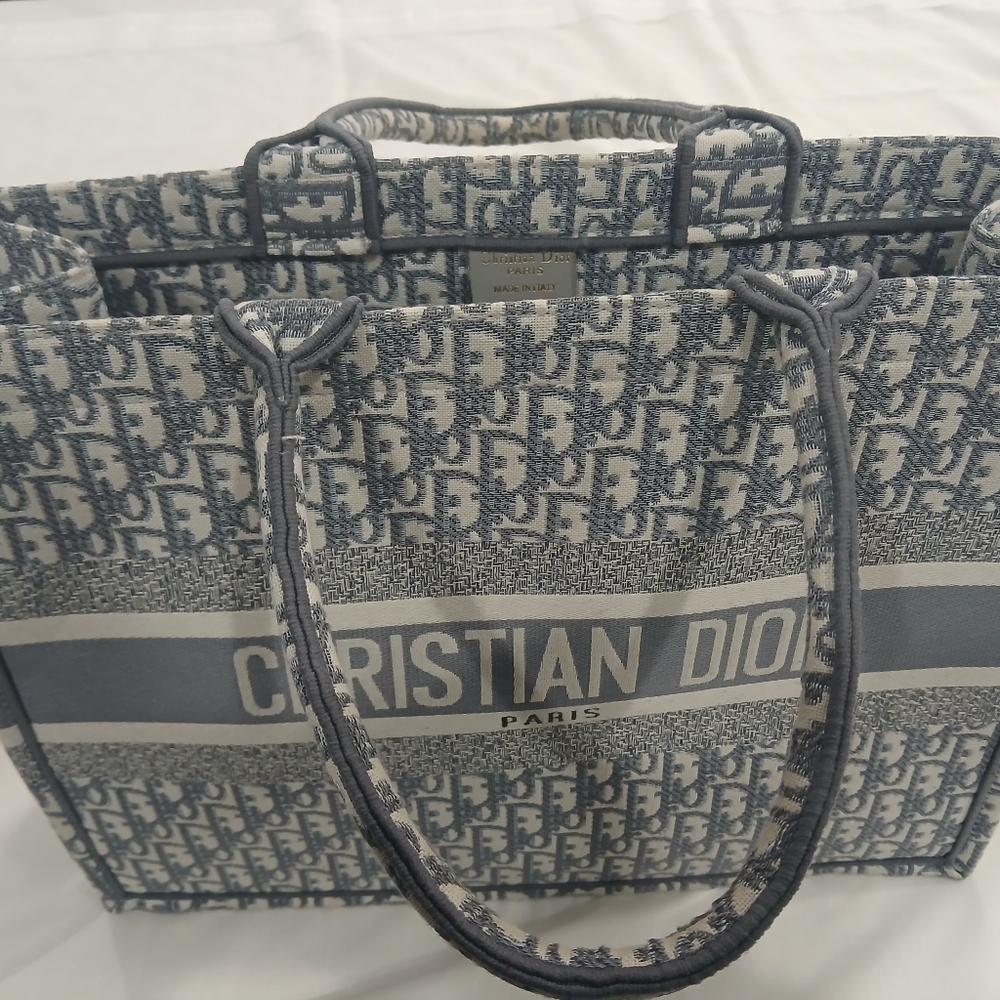 Dior Blue Monogram Tote Bag - Picture 4 of 5